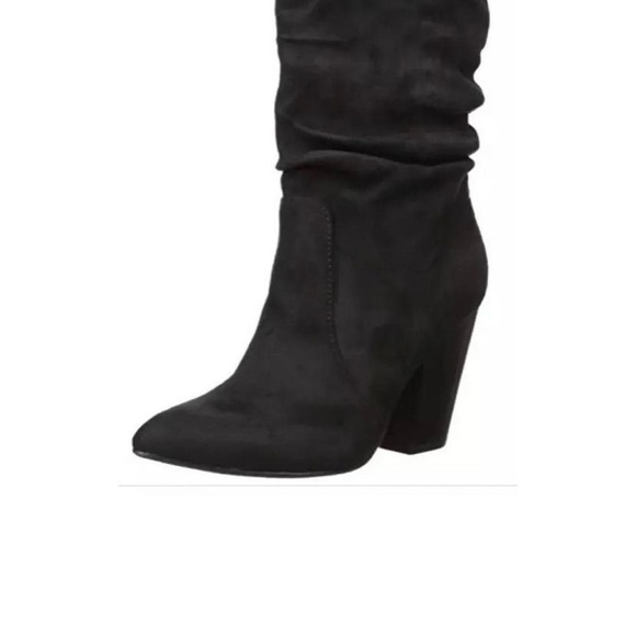 SOLD Report Indio Mid Calf Slouchy Western Black Boots Microfiber Suede Size … - Picture 2 of 11